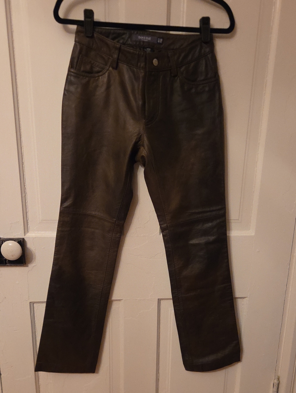 Vintage GAP Olive Green Straight-Leg Women’s Leather Pants NWT